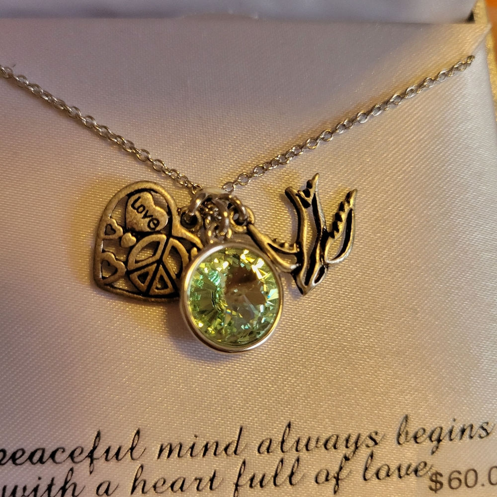 Kohl's Charming Inspirations Pendant & Charms ~ Swarovski Crystal ~ Heart ~ NIB